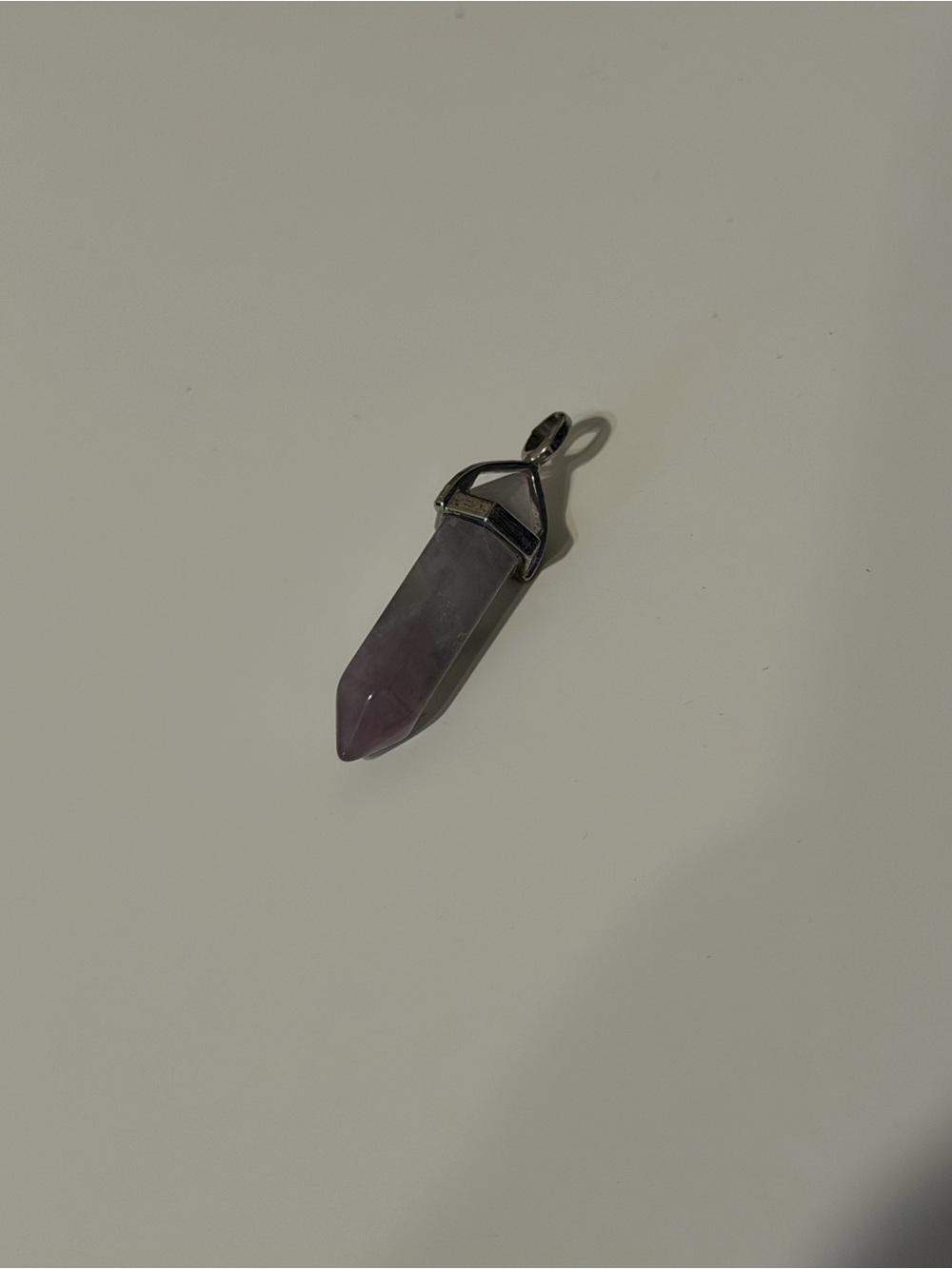 Amethyst Point Pendant in Silver-Tone Setting